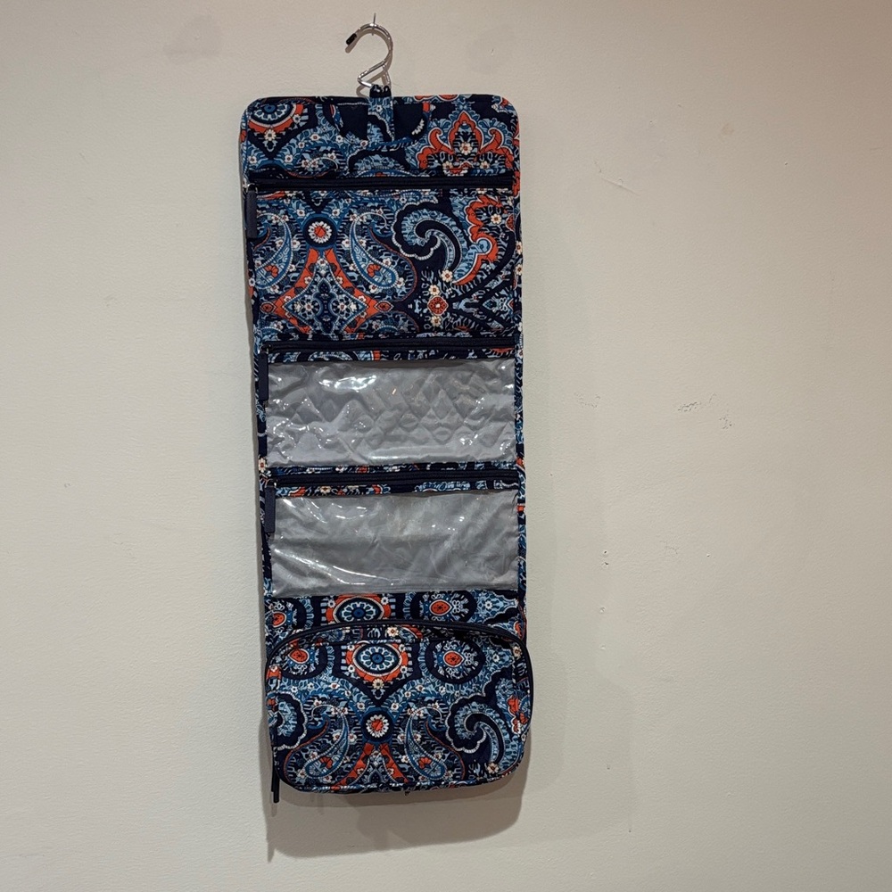 Vera Bradley Blue and Orange Toiletry Travel Bag